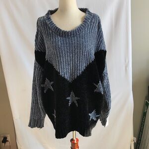 Wildfox Celestial Star Sweater in Blue and Black